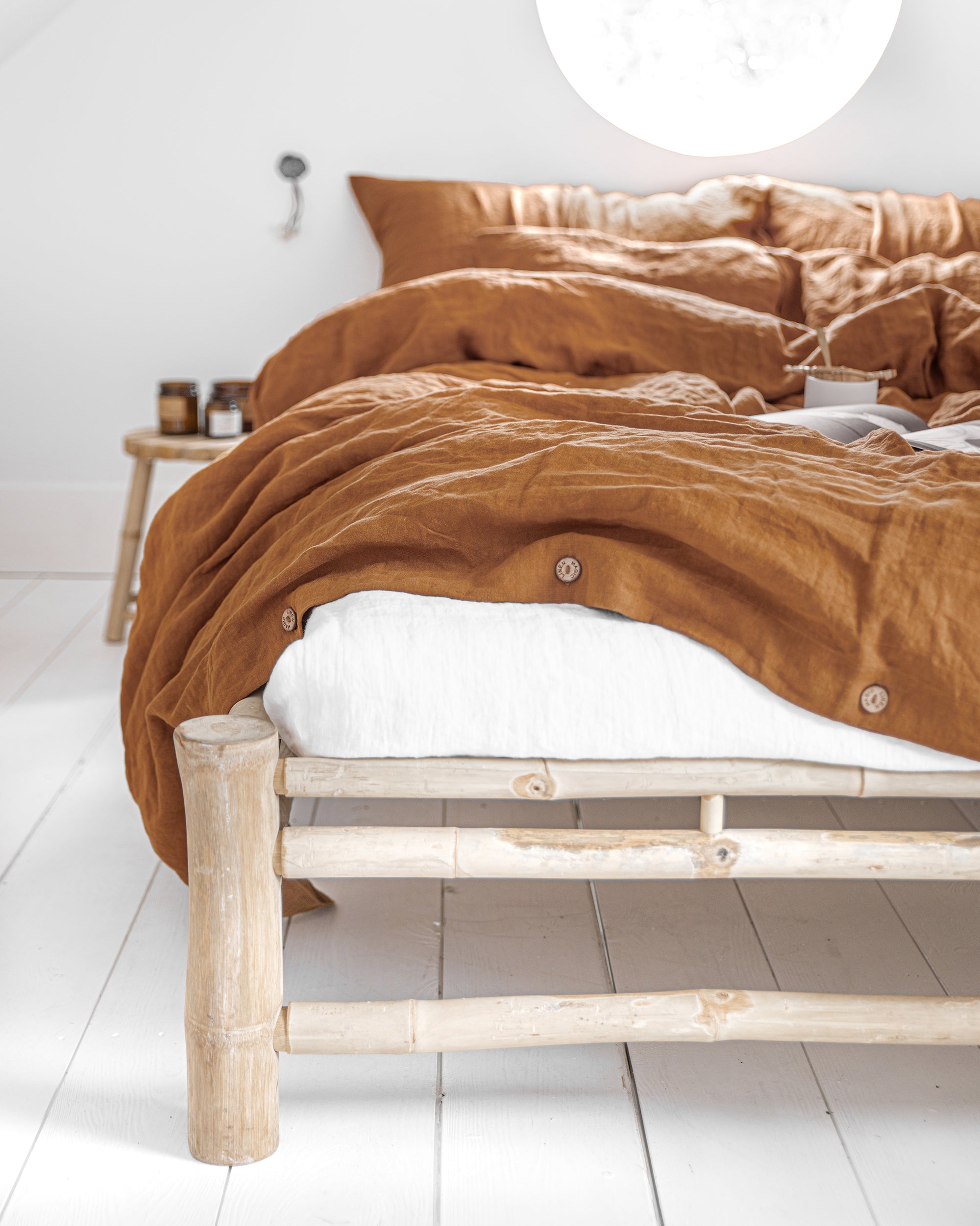 Cinnamon linen duvet cover set (3 pcs)