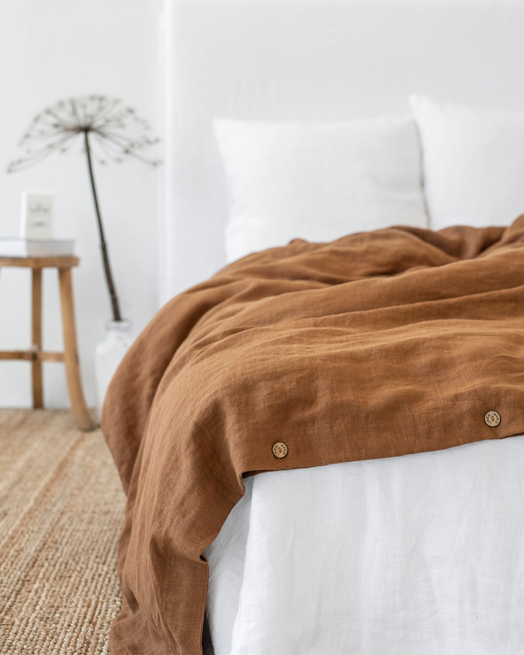 Cinnamon linen duvet cover set (3 pcs)