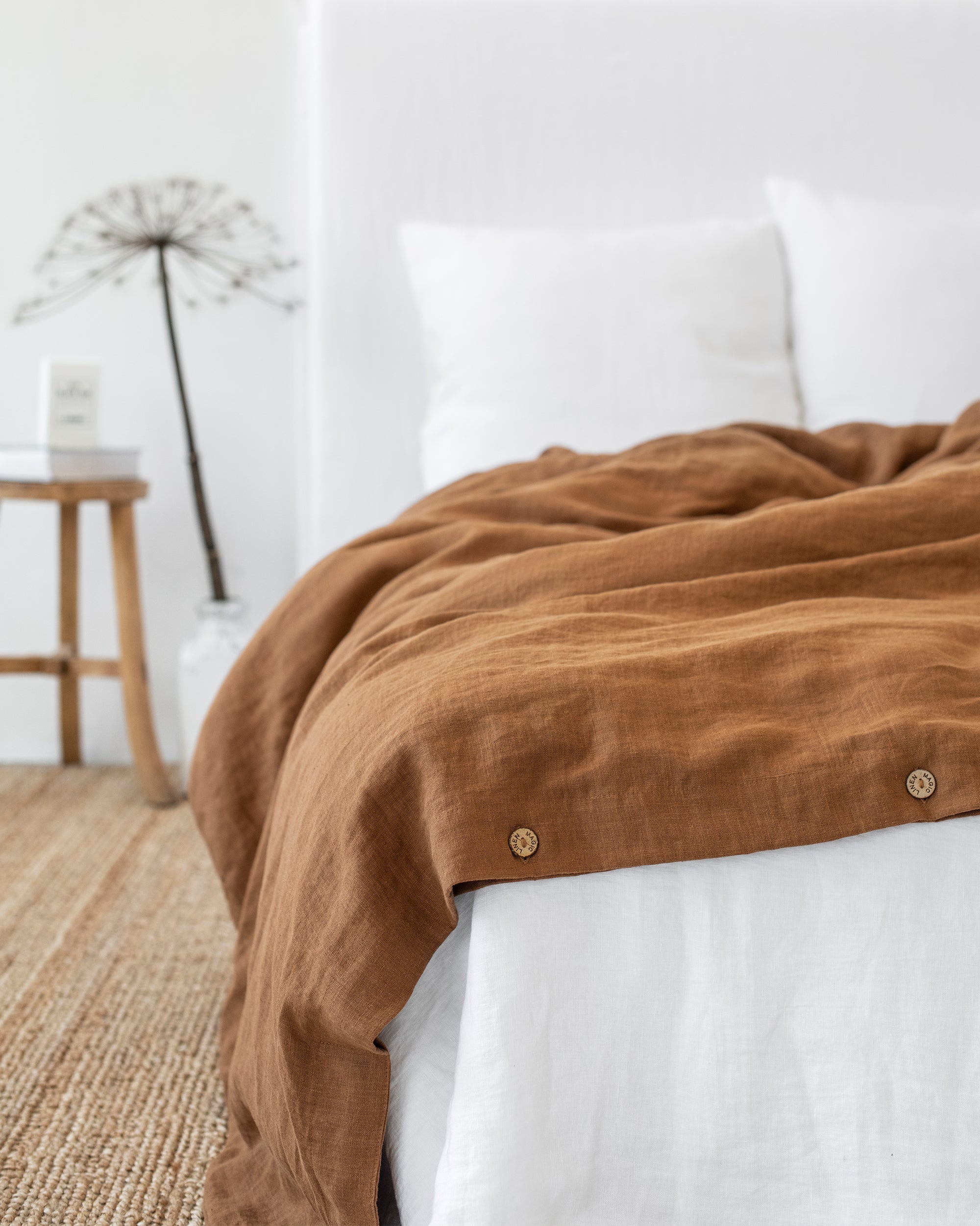 Cinnamon linen duvet cover set (3 pcs)