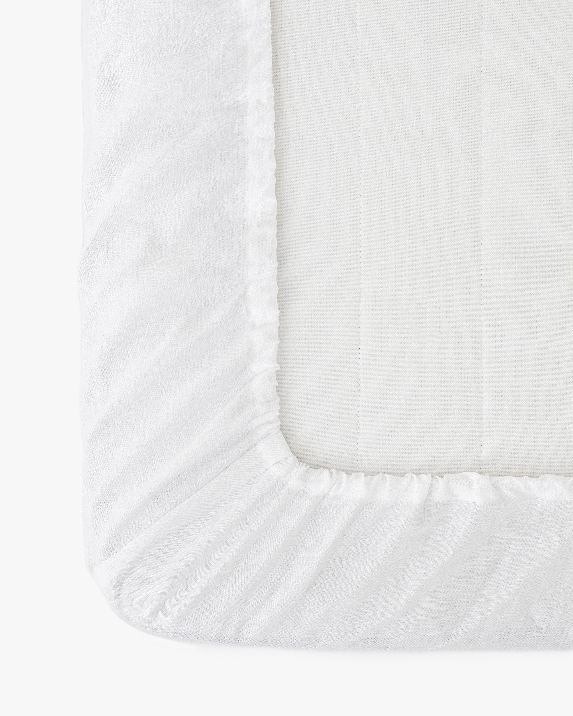 White linen fitted sheet