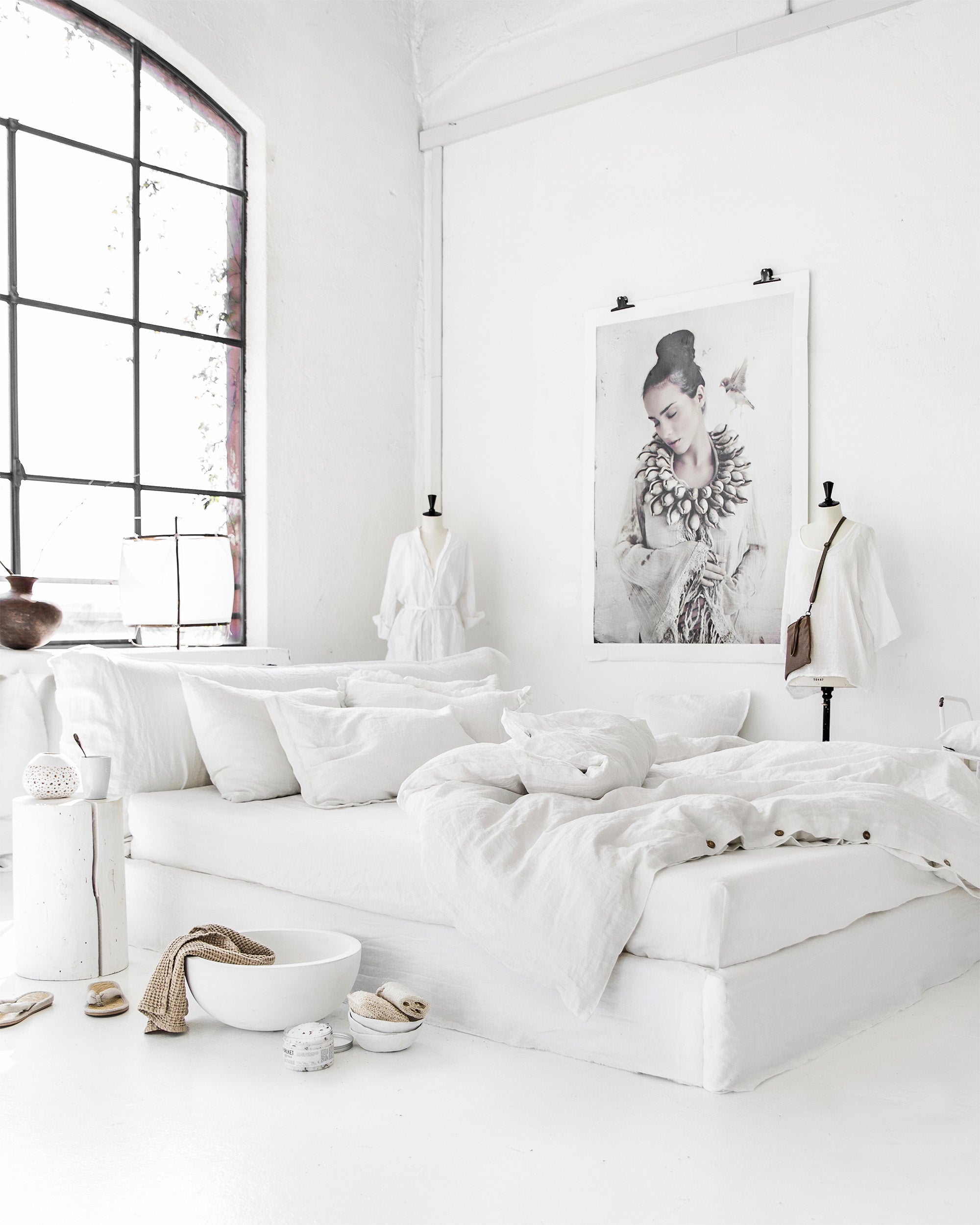 White linen fitted sheet