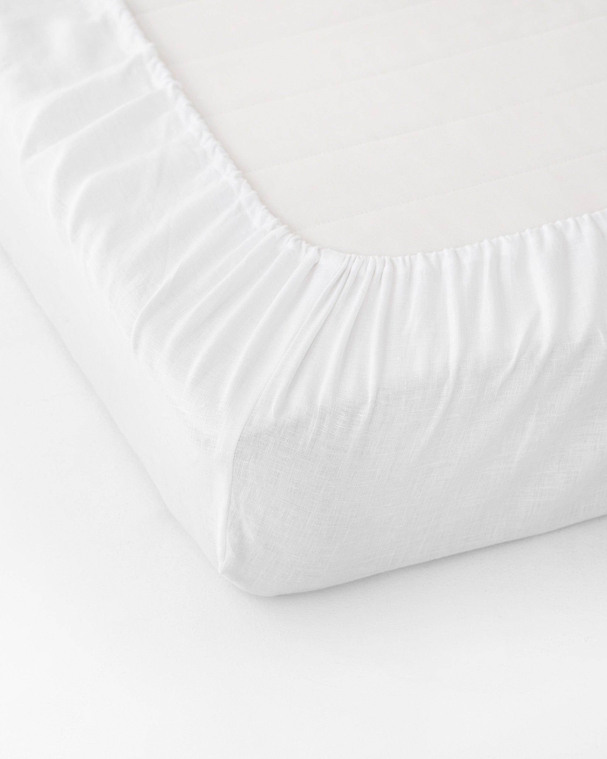 White linen fitted sheet